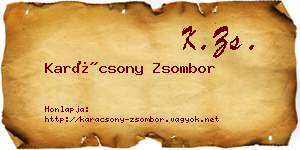 Karácsony Zsombor névjegykártya